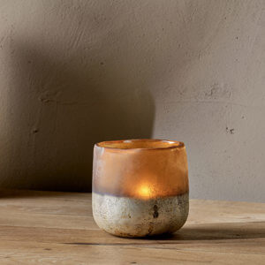 Nkuku Ngolo Tealight Holder Amber